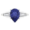 thumbnail image 1 of Three-Stone Engagement Ring for Women - 2.5ct Simulated Tanzanite in 18K White Gold Promise Ring, 1 of 6