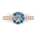 thumbnail image 1 of 2.3 ct Round Cut Blue Moissanite Solitaire with Accents Engagement Ring for Women in 18K Rose Gold, 1 of 5