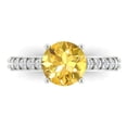 thumbnail image 1 of Clara Pucci 14K White Gold 2.3ct Citrine Solitaire with Accents Ring, 1 of 8