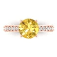 thumbnail image 1 of 2.3 ct Round Cut Natural Citrine Solitaire with Accents Engagement Ring for Women in 18K Rose Gold, 1 of 5
