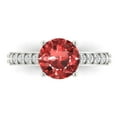 thumbnail image 1 of 2.3 ct Round Cut Natural Garnet Solitaire with Accents Engagement Ring for Women in 18K White Gold, 1 of 5