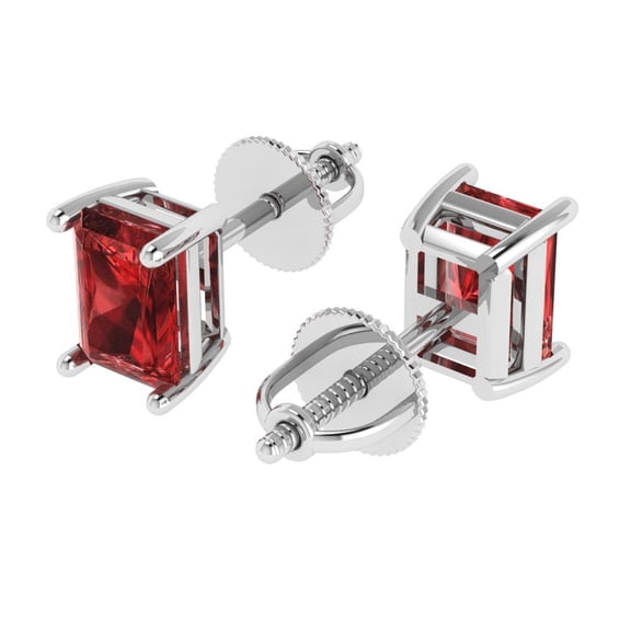 2.3 ct Round Cut Natural Garnet Solitaire with Accents Engagement Ring for Women in 18K White Gold