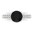 thumbnail image 1 of 2.3 ct Round Cut Natural Onyx Solitaire with Accents Engagement Ring for Women in 18K White Gold, 1 of 5