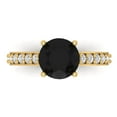 thumbnail image 1 of 2.3 ct Round Cut Natural Onyx Solitaire with Accents Engagement Ring for Women in 18K Yellow Gold, 1 of 5
