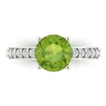 thumbnail image 1 of Clara Pucci 14K White Gold 2.3ct Peridot Solitaire with Accents Ring, 1 of 8