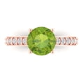 thumbnail image 1 of 2.3 ct Round Cut Natural Peridot Solitaire with Accents Engagement Ring for Women in 18K Rose Gold, 1 of 5