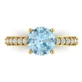 thumbnail image 1 of Clara Pucci 14K Yellow Gold 2.3ct SkyBlueTopaz Solitaire with Accents Ring, 1 of 8