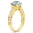 thumbnail image 1 of 2.3 ct Round Cut Simulated Blue Diamond Solitaire with Accents Engagement Ring for Women in 14K Yellow Gold, 1 of 2