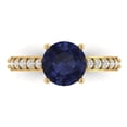 thumbnail image 1 of Clara Pucci 14K Yellow Gold 2.3ct BlueSapphire Solitaire with Accents Ring, 1 of 8