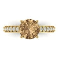 thumbnail image 1 of Clara Pucci 14K Yellow Gold 2.3ct Champagne Solitaire with Accents Ring, 1 of 8
