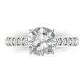 thumbnail image 1 of Clara Pucci 14K White Gold Solid Gold Clear Solitaire with Accents Anniversary Ring for Women - 2.3 cttw Round Cut, 1 of 8