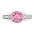 thumbnail image 1 of Clara Pucci 14K White Gold 2.3ct Pink Solitaire with Accents Ring for Women, 1 of 8