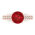 thumbnail image 1 of 2.3 ct Round Cut Simulated Pink Tourmaline Solitaire with Accents Engagement Ring for Women in 18K Rose Gold, 1 of 5
