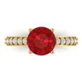 thumbnail image 1 of Clara Pucci 14K Yellow Gold Solid Gold Tourmaline Solitaire with Accents Anniversary Ring for Women - 2.3 cttw Round Cut, 1 of 8