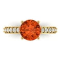 thumbnail image 1 of 2.3 ct Round Cut Simulated Red Diamond Solitaire with Simulated Diamond Accents 18K Yellow Gold Womens Engagement Ring, 1 of 5