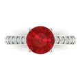 thumbnail image 1 of 2.3 ct Round Cut Simulated Ruby Solitaire with Accents Engagement Ring for Women in 18K White Gold, 1 of 5