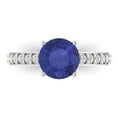 thumbnail image 1 of Clara Pucci 14K White Gold 2.3ct Tanzanite Solitaire with Accents Ring, 1 of 8
