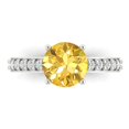 thumbnail image 1 of Clara Pucci 14K White Gold 2.3ct Yellow Solitaire with Accents Ring, 1 of 8