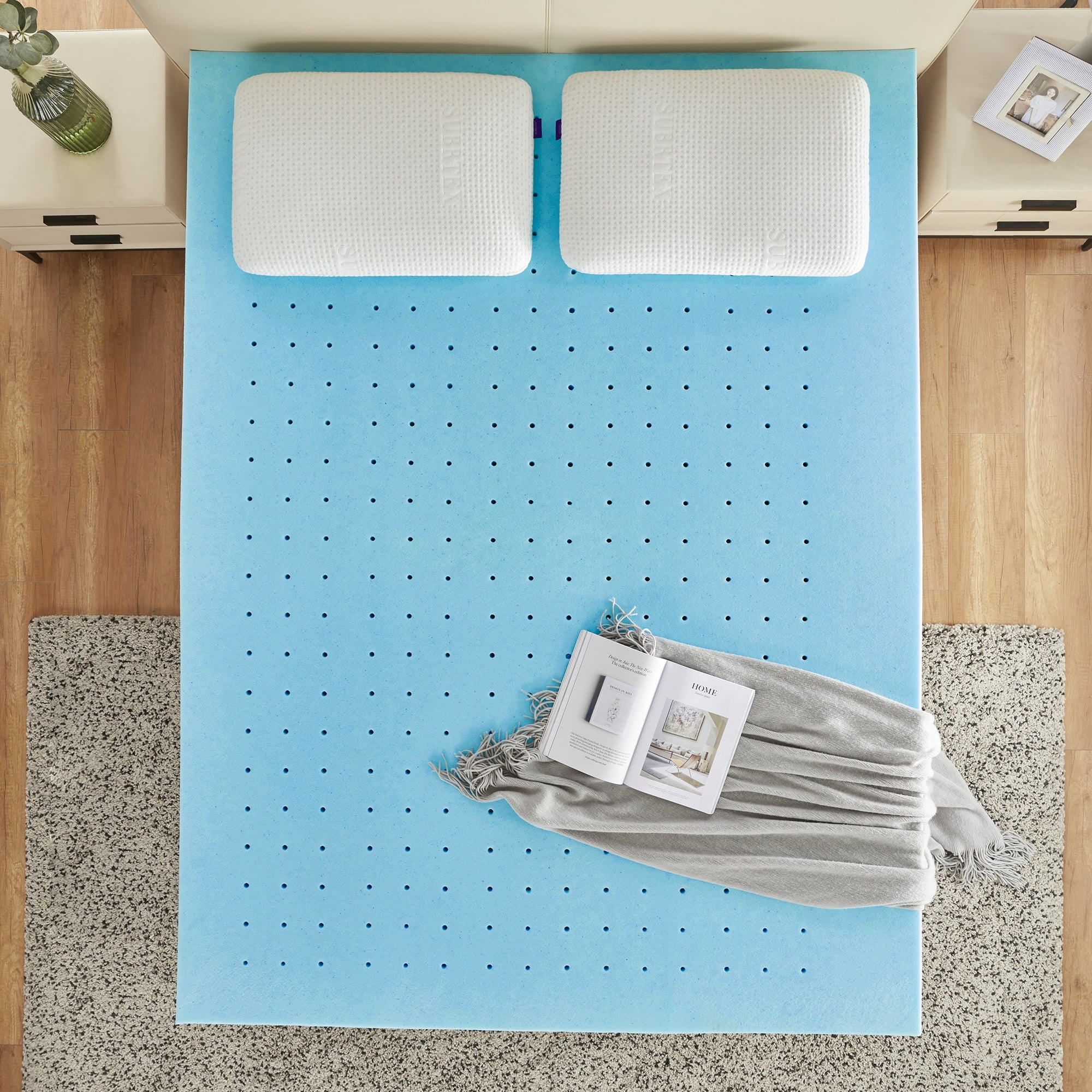 Allswell 4" Memory Foam Mattress Topper Infused with Copper Gel, Queen