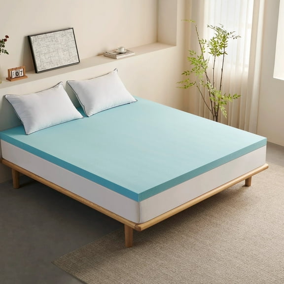 Startfun 2/3/4 Inch Gel-Infused Memory Foam Mattress Topper, Medium Firm & Cooling, Pressure Relief for Back Pain (3 inch, Queen)