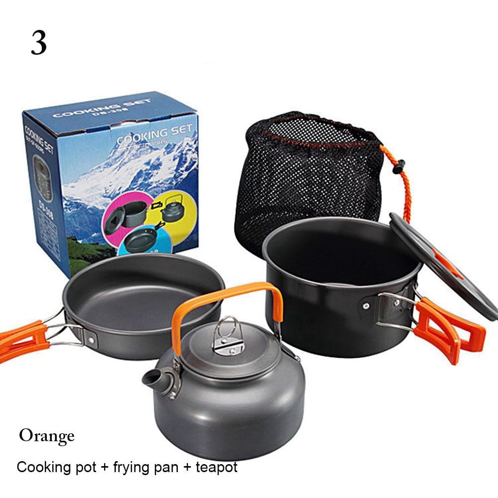 2-3 persons Utensils Camping Hiking Frying Pan Camping Cookware Outdoor ...