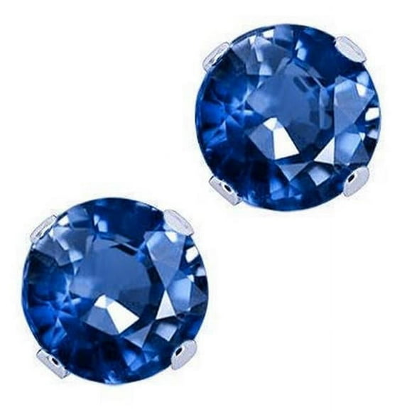 2.30 CT Ceylon Blue Sapphire Studs, 14K White Gold