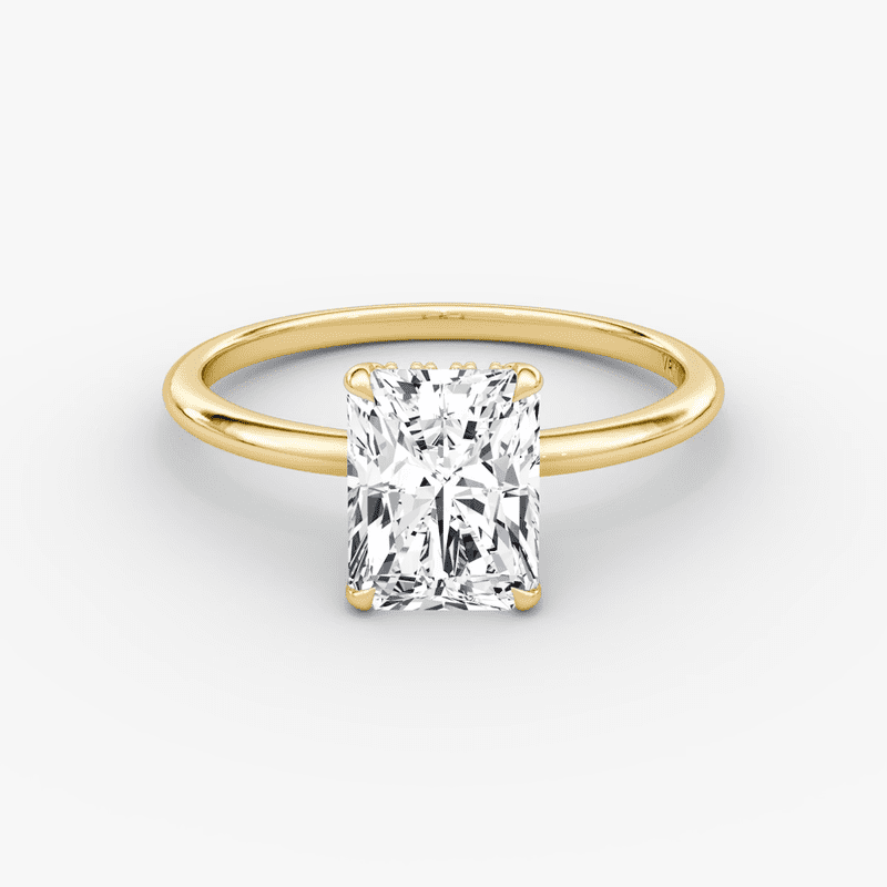 2.30 CTW Radiant Cut Lab Grown Diamond Hidden Halo Engagement Ring 14k ...