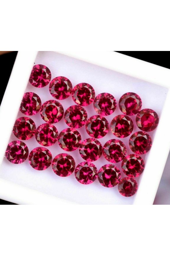 2.30 Carat CERTIFIED 12 pcs Natural Red Ruby Round Cut Ring Size Loose Gemstone