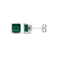 thumbnail image 1 of 2.30 Carat (Ctw) Lab Created Emerald Princess-Cut Solitaire Stud Earrings in Sterling Silver for Women, 1 of 5