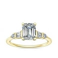 thumbnail image 1 of 2.30 Carat Emerald Cut Moissanite Diamond 4 Prongs Stunning Bridal Ring for Women 14K Yellow Gold Ring Size 8 Fancy Jewelry by Diamond-Capitals, 1 of 8