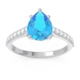 thumbnail image 1 of 2.30 Carat (F-G/VS1) Wonderful Natural Diamond Blue Topaz Gemstone Bridal Ring for Women Solid 18K White Gold Size 3 by Diamond-Capitals, 1 of 8