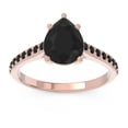 thumbnail image 1 of 2.30 Carat Pear Cut Black Onyx Gemstone Unique Wedding Ring for Ladies Solid 18K Rose Gold Size 5 by Diamond-Capitals, 1 of 8