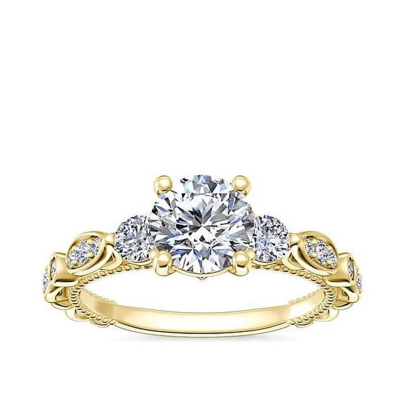 2.30 Carat Round Cut Beautiful Moissanite Anniversary Ring for Wife by Diamond-Capitals Solid 14K Real Yellow Gold Ring Size 7