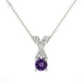 thumbnail image 1 of 2.30 Ct Brilliant Round Cut Amethyst Gemstone and Real Diamond Beautiful Necklace for Wedding Gift Solid 14K White Gold With 18 inches Chain, 1 of 3