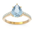 thumbnail image 1 of 2.30 Ct Pear Cut Aquamarine Gemstone Wonderful Engagement Ring for Women Solid 18K Yellow Gold Size 3.5 by Diamond-Capitals, 1 of 8