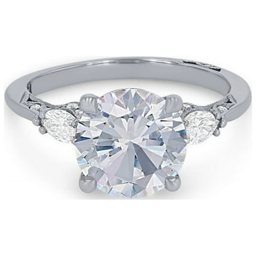 2.30 Ct Round Cut Moissanite Diamond Sparkle Anniversary Ring for Women for her Solid 14K White Gold Size 7 by Caratup (D/VVS1)