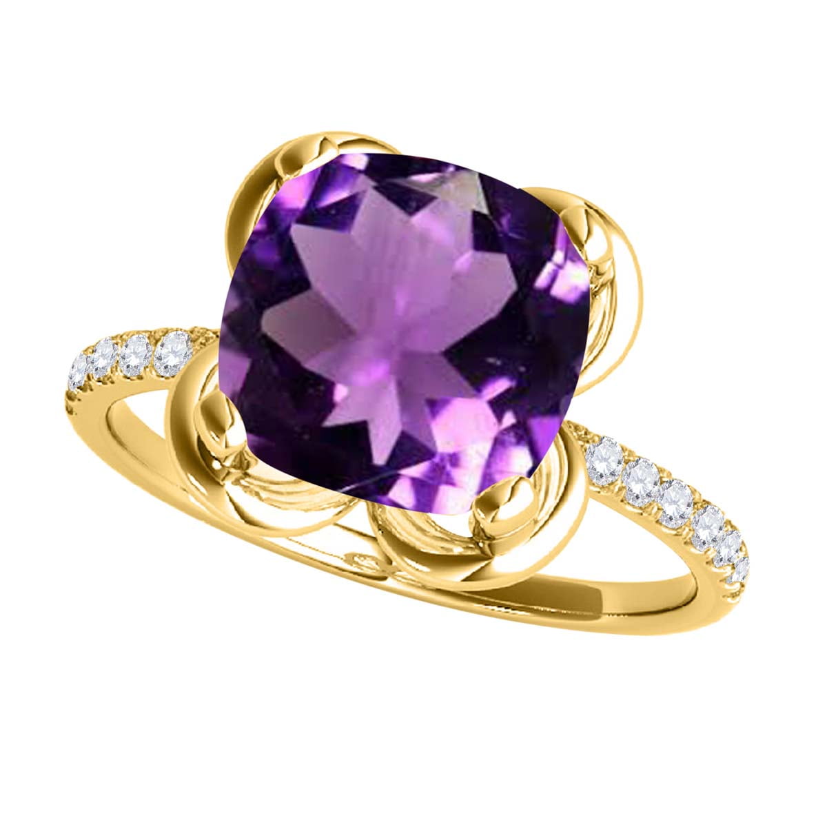 10k yellow 2024 gold amethyst ring