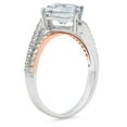 thumbnail image 1 of 2.3075 ct Princess Cut Natural Swiss Blue Topaz Solitaire with Accents Engagement Ring for Women in 18K White/Rose Gold, 1 of 2