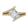thumbnail image 1 of 2.3075 ct Princess Cut White Sapphire Solitaire with Simulated Diamond Accents 14K Yellow Gold Womens Engagement Ring, 1 of 6