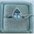 thumbnail image 1 of 2.30Ct Pear Cut Simulated Aquamarine Halo Women's Engagement Gift Ring 14K White Gold Plated, 1 of 5