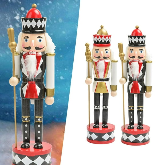 2 30cm Nutcracker Soldier Figures Christmas Bookshelf Ornament Style F