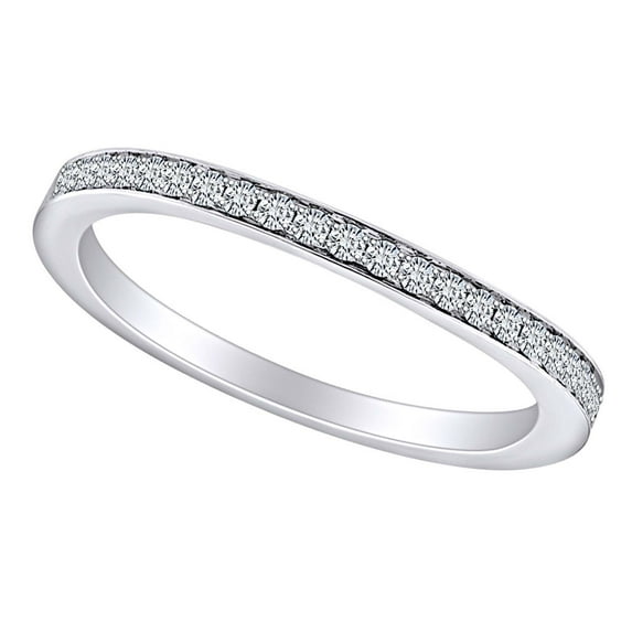 AFFY 2.31 Carat Round Shape White Natural Diamond Wedding Anniversary Band Ring 18k Solid White Gold Ring Size-9