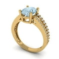 thumbnail image 1 of 2.32 ct Brilliant Oval Cut VVS1 Natural Swiss Blue Topaz 14k Yellow Solid Gold Solitaire with Accents Wedding Bridal Anniversary Engagement Ring size 8.75, 1 of 7