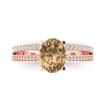thumbnail image 1 of Solitaire with Accents Engagement Ring for Women - 2.32ct Simulated Champagne Diamond in 14K Rose Gold Promise Ring, 1 of 7