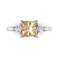 thumbnail image 1 of 2.32 ctw 3 Stone Anniversary Ring for Women | Princess Cut Yellow Moissanite | Hyperallergenic Solid 14K White Gold, 1 of 5