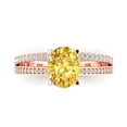 thumbnail image 1 of 2.32 ct Oval Cut Natural Citrine Solitaire with Accents Engagement Ring for Women in 18K Rose Gold, 1 of 5