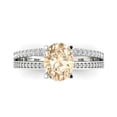 thumbnail image 1 of 2.32 ctw Solitaire with Zirconia Diamond Accents Anniversary Ring for Women | Oval Cut Natural Morganite | Hyperallergenic Solid 14K White Gold, 1 of 5