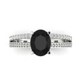 thumbnail image 1 of Clara Pucci 14K White Gold 2.32ct Onyx Solitaire with Accents Ring, 1 of 7