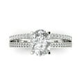 thumbnail image 1 of Clara Pucci 14K White Gold 2.32ct Clear Solitaire with Accents Ring, 1 of 7