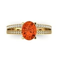 thumbnail image 1 of Clara Pucci 14K Yellow Gold 2.32ct Red Solitaire with Accents Ring, 1 of 7